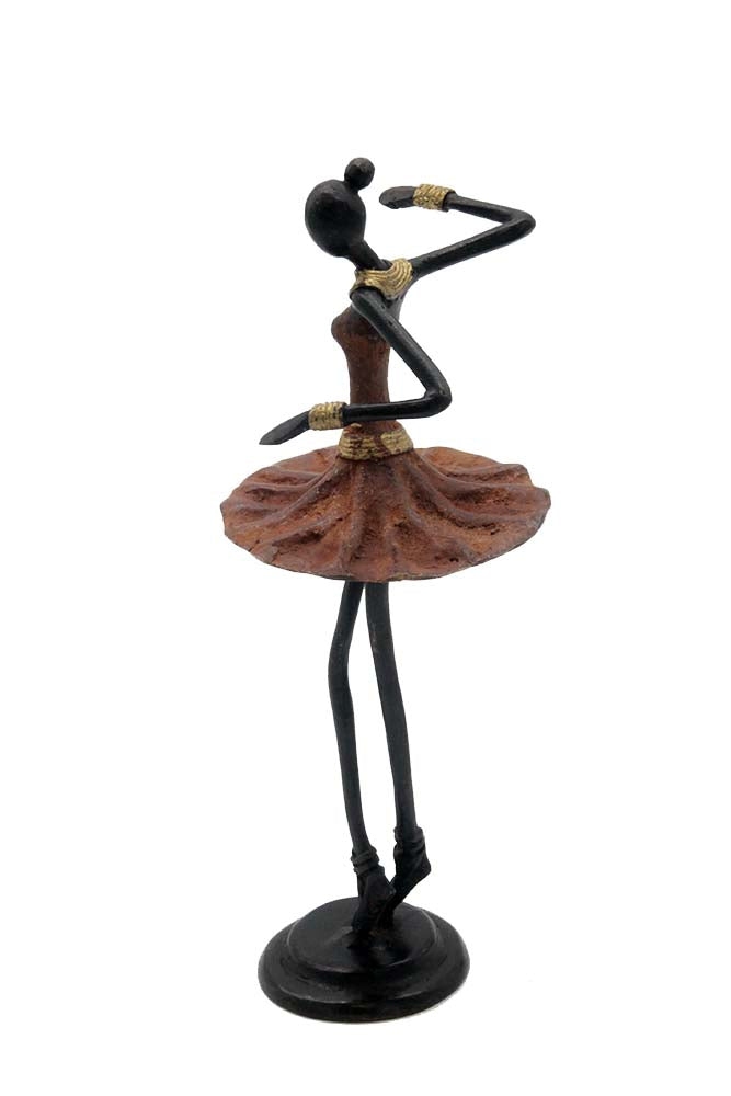 Ballerine 25 cm marron n°2 Bronzes d'Afrique