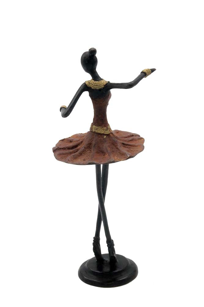 Ballerine 25 cm marron n°2 Bronzes d'Afrique