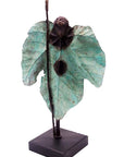 Bronze Feuille simple 45 cm vert n°1 Bronzes d'Afrique