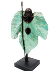 Bronze Feuille simple 45 cm vert n°1 Bronzes d'Afrique