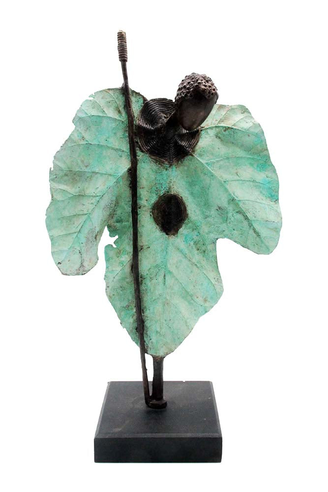 Bronze Feuille simple 45 cm vert n°1 Bronzes d'Afrique