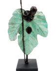 Bronze Feuille simple 45 cm vert n°1 Bronzes d'Afrique