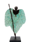 Bronze Feuille simple 45 cm vert n°2 Bronzes d'Afrique