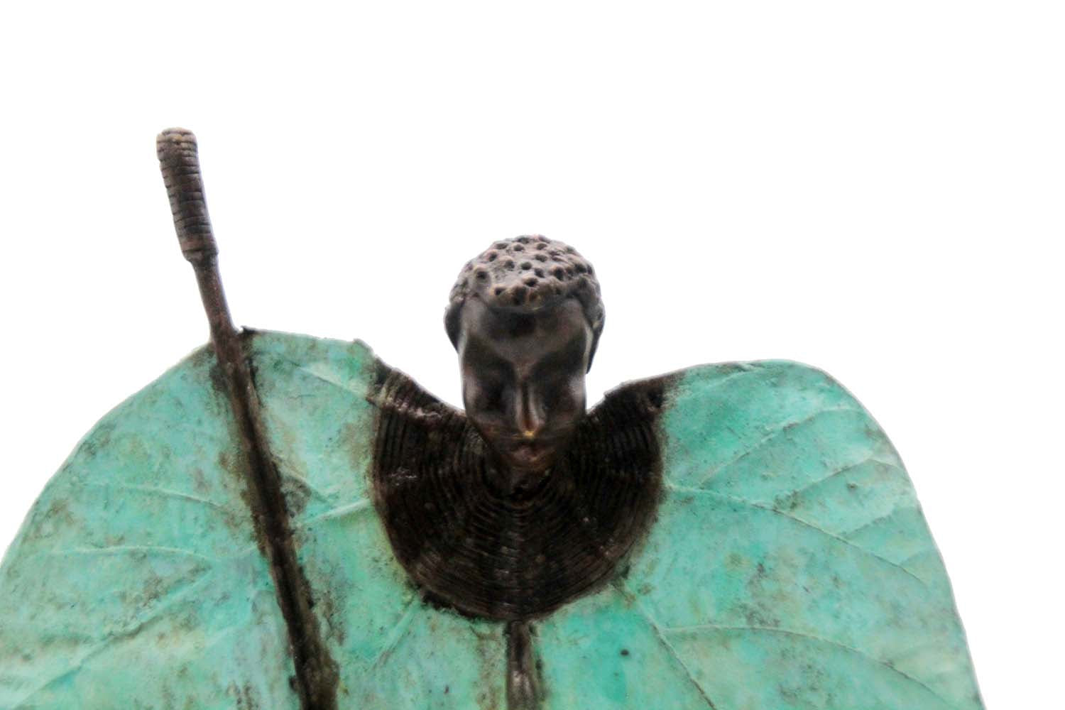 Bronze Feuille simple 45 cm vert n°2 Bronzes d'Afrique