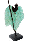 Bronze Feuille simple 45 cm vert n°2 Bronzes d'Afrique