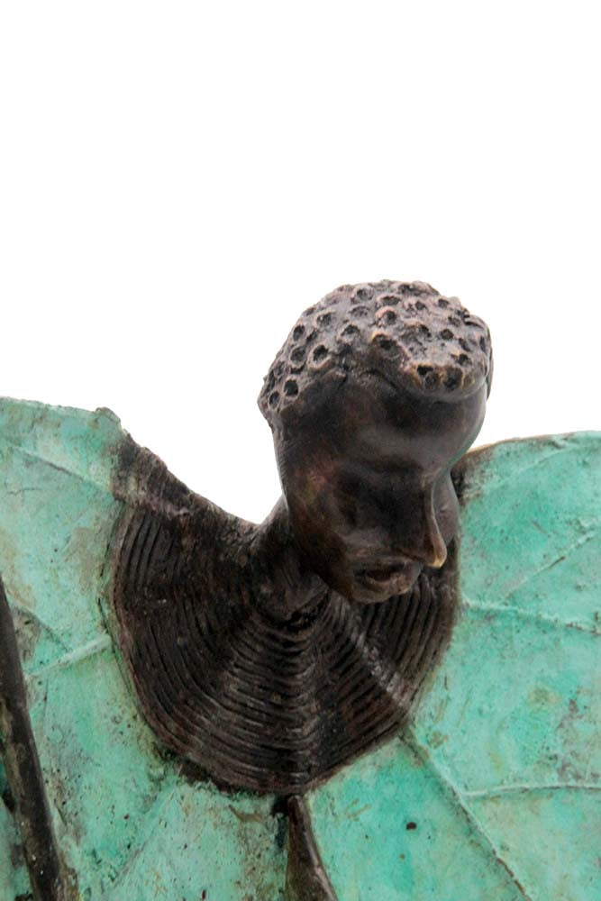 Bronze Feuille simple 45 cm vert n°2 Bronzes d'Afrique