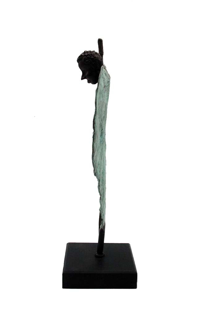 Bronze Feuille simple 45 cm vert n°2 Bronzes d'Afrique