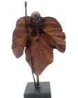 Bronze Feuille simple 45 cm marron n°2 Bronzes d'Afrique
