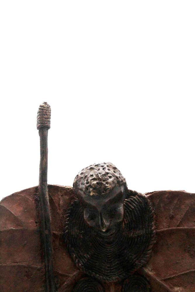 Bronze Feuille simple 45 cm marron n°2 Bronzes d'Afrique