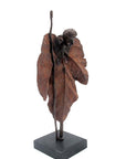 Bronze Feuille simple 45 cm marron n°2 Bronzes d'Afrique