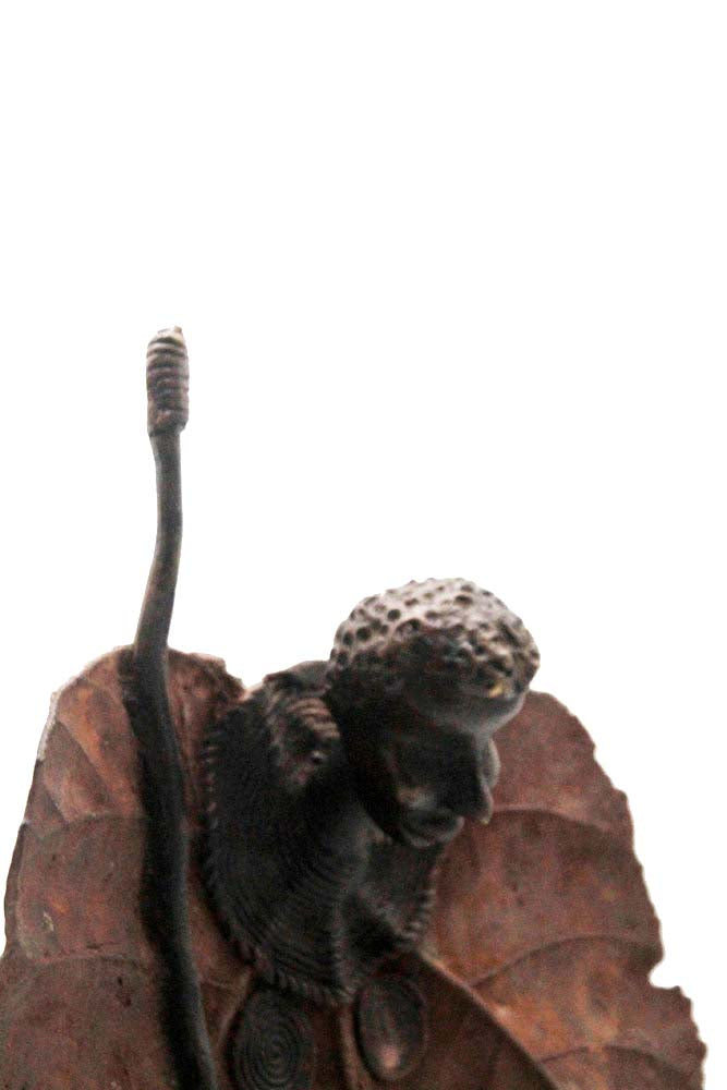 Bronze Feuille simple 45 cm marron n°2 Bronzes d'Afrique