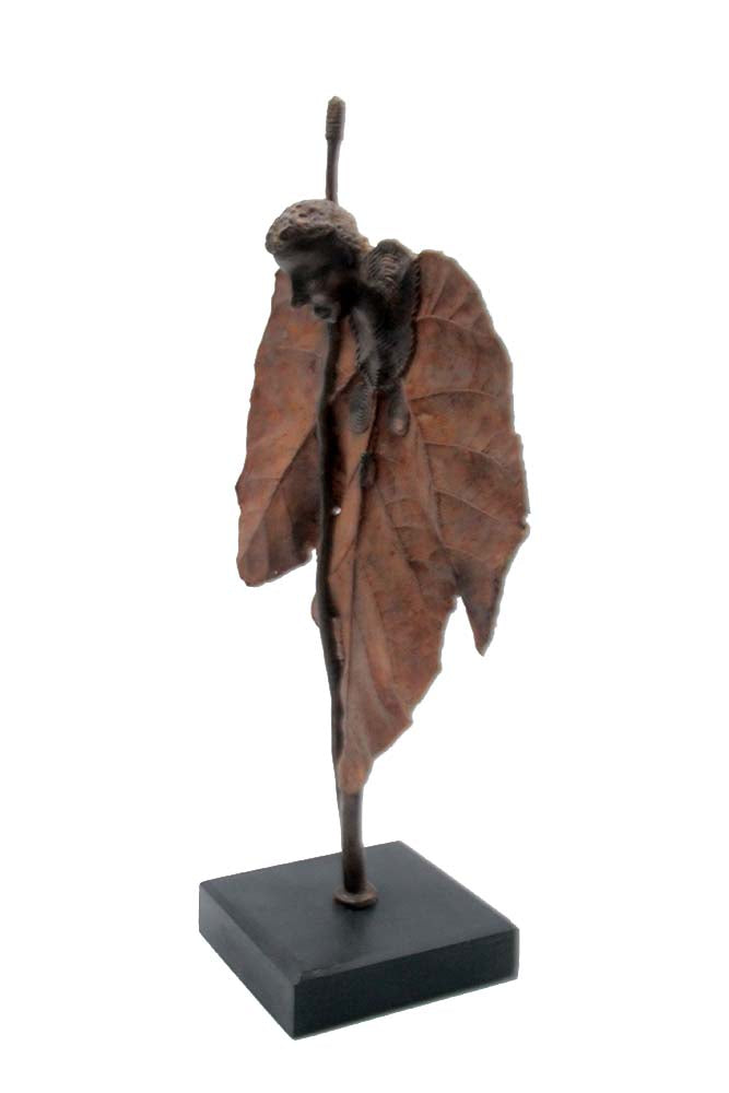 Bronze Feuille simple 45 cm marron n°2 Bronzes d'Afrique