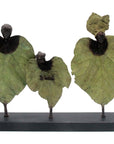 Bronze Feuille triple 45 cm vert n°1 Bronzes d'Afrique