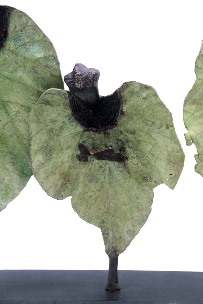 Bronze Feuille triple 45 cm vert n°1 Bronzes d'Afrique