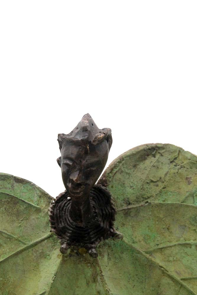 Bronze Feuille triple 45 cm vert n°2 Bronzes d'Afrique
