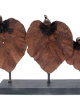 Bronze Feuille triple 45 cm marron n°1 Bronzes d'Afrique