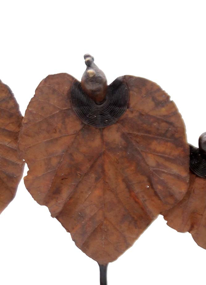 Bronze Feuille triple 45 cm marron n°1 Bronzes d'Afrique