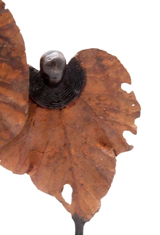 Bronze Feuille triple 45 cm marron n°1 Bronzes d'Afrique