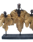 Bronze Feuille triple 45 cm marron n°2 Bronzes d'Afrique