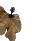 Bronze Feuille triple 45 cm marron n°2 Bronzes d'Afrique