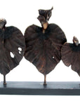 Bronze Feuille triple 45 cm marron n°3 Bronzes d'Afrique