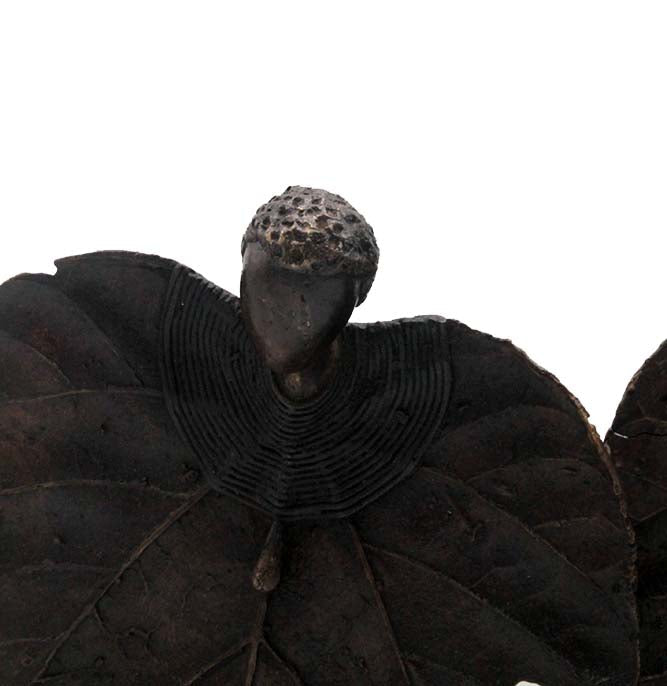 Bronze Feuille triple 45 cm marron n°3 Bronzes d'Afrique