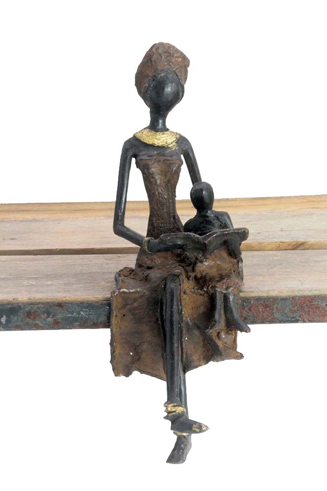 Bronze assis 25 cm marron n°15 Bronzes d'Afrique