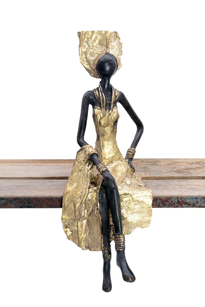 Bronze assis 35 cm doré n°4 Bronzes d'Afrique