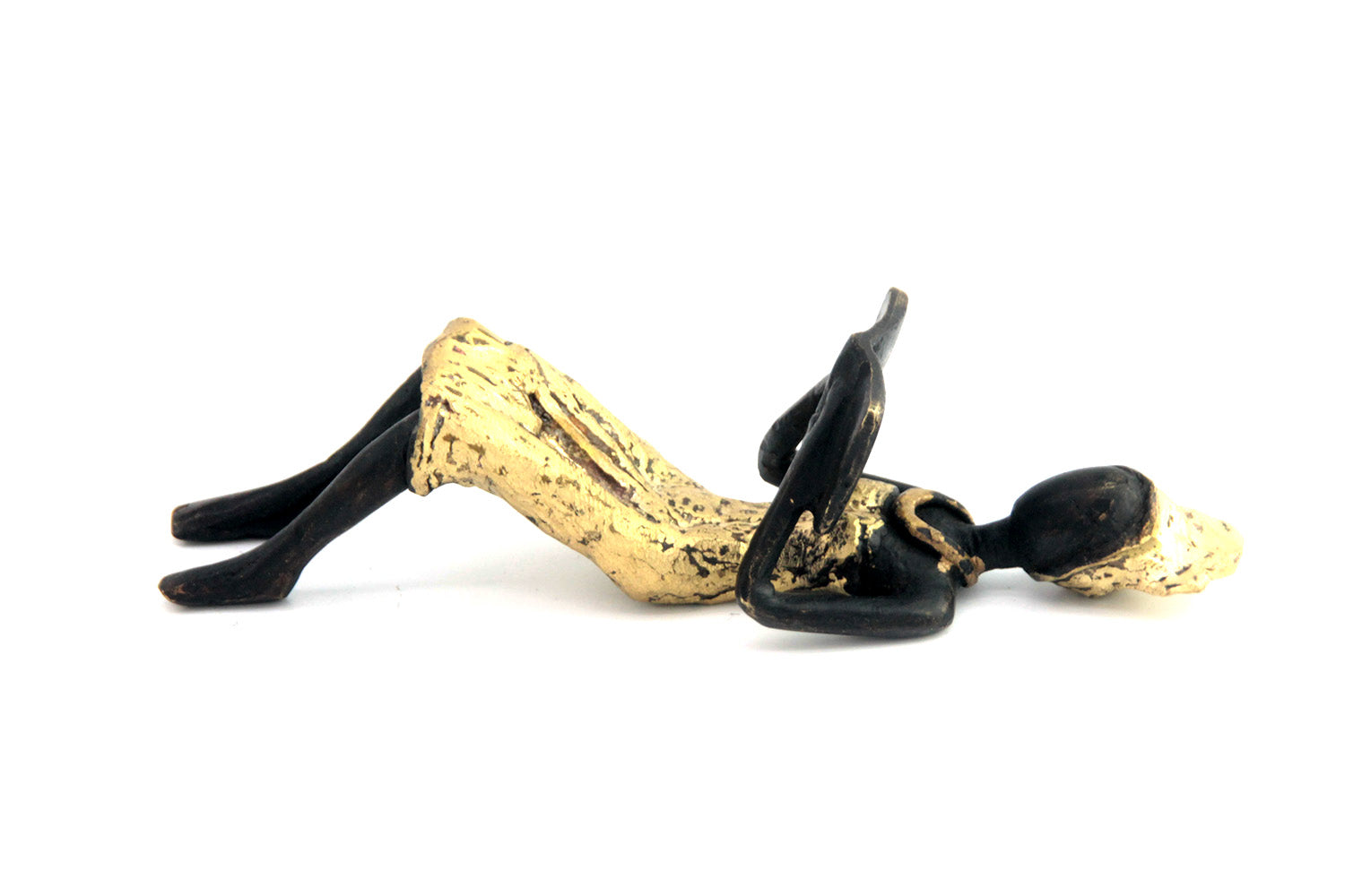 Bronze allongé 20 cm doré n°3 Bronzes d'Afrique