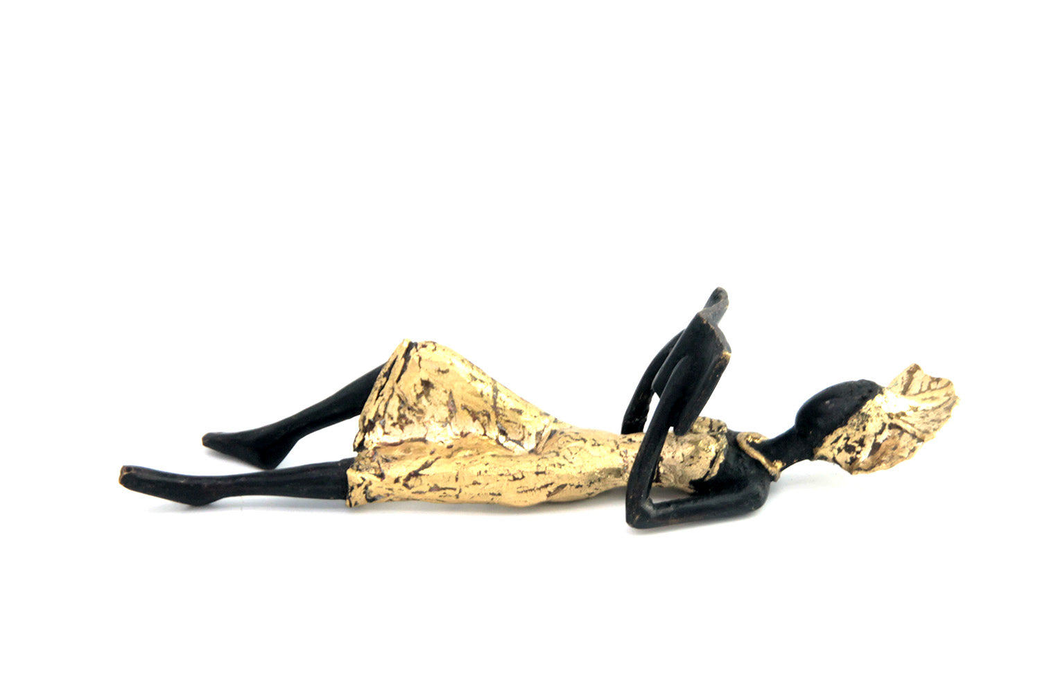 Bronze allongé 20 cm doré n°7 Bronzes d'Afrique