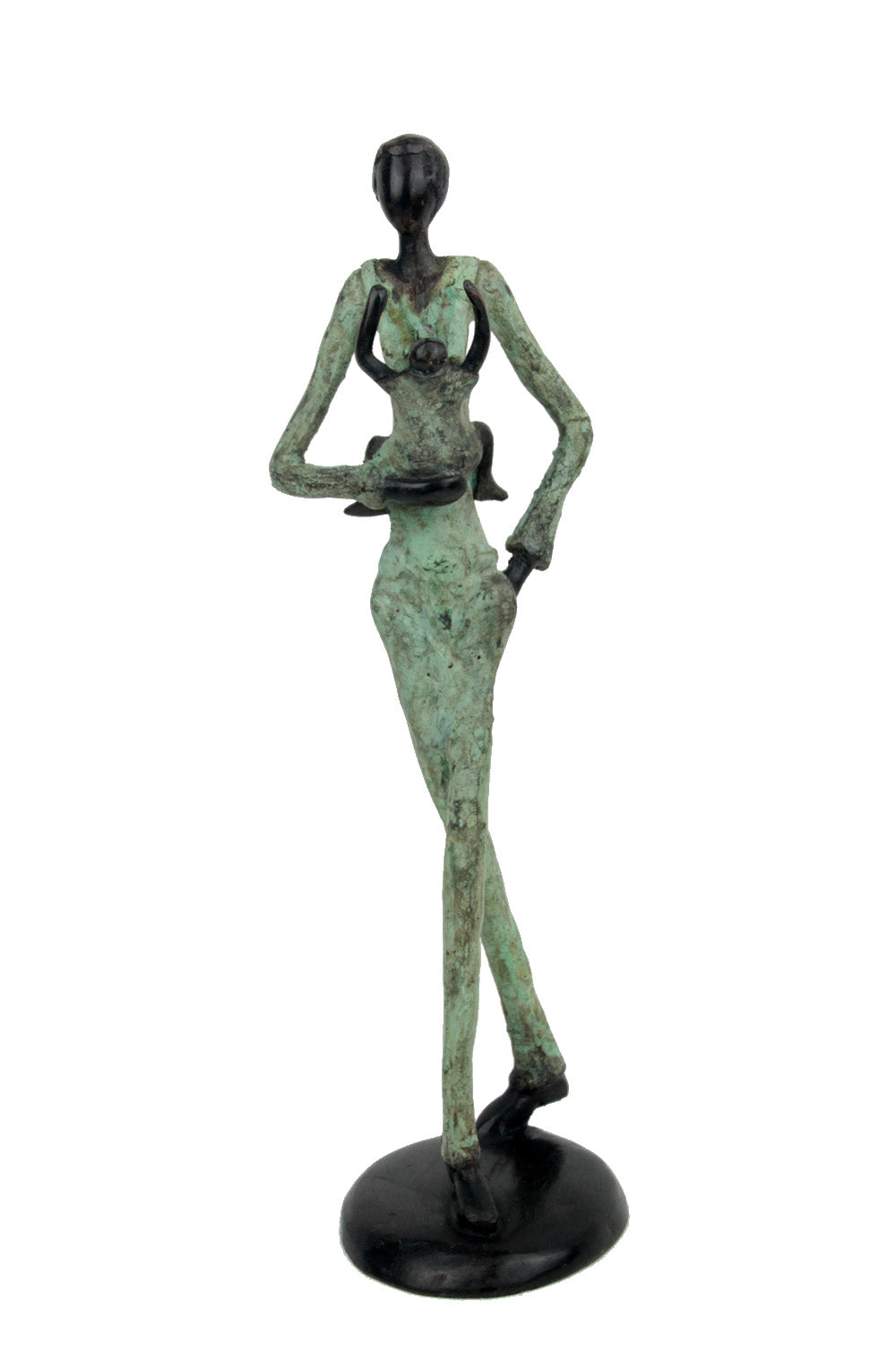 Homme 35 cm vert n°2 Bronzes d'Afrique