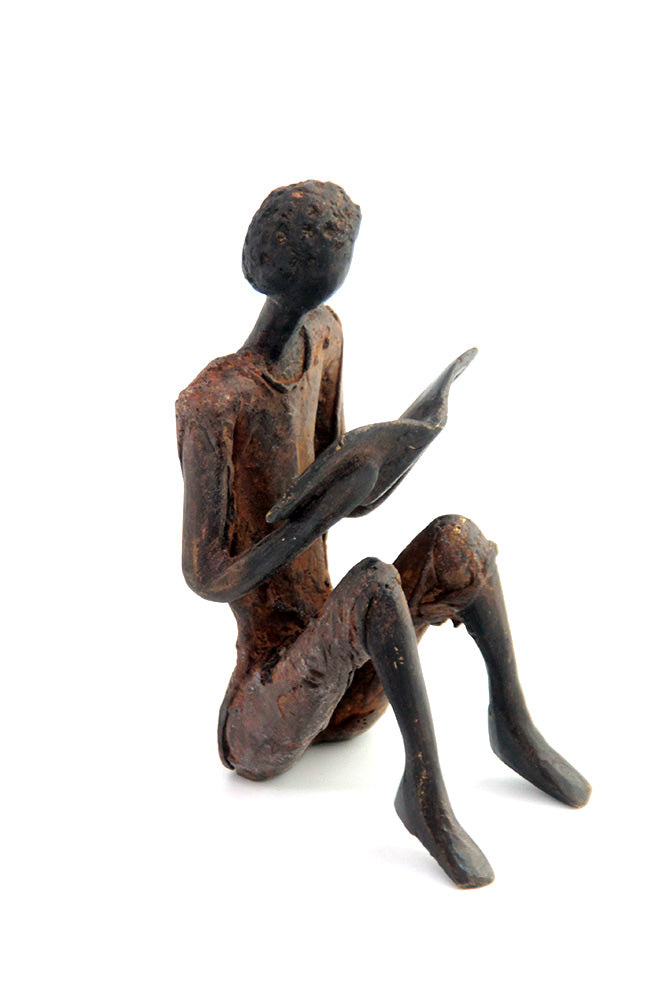 Bronze assis à poser 25 cm marron n°10 Bronzes d'Afrique