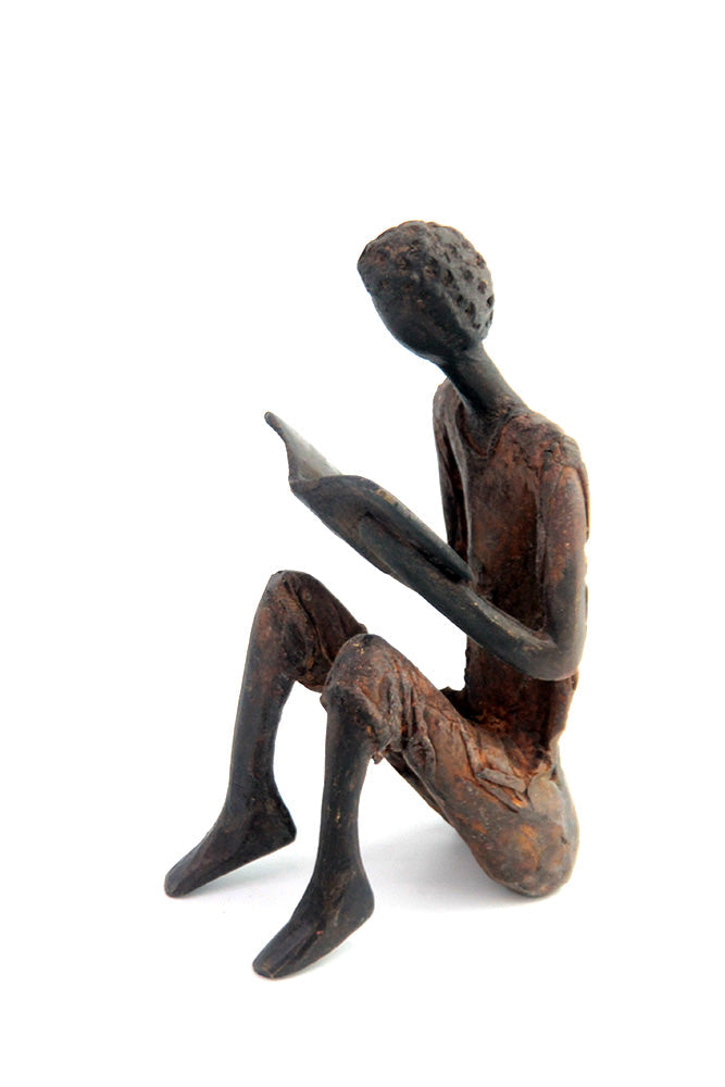 Bronze assis à poser 25 cm marron n°10 Bronzes d'Afrique