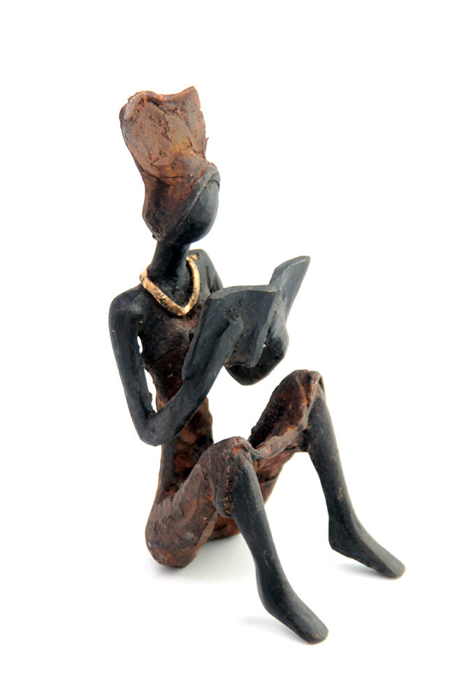 Bronze assis à poser 25 cm marron n°11 Bronzes d'Afrique