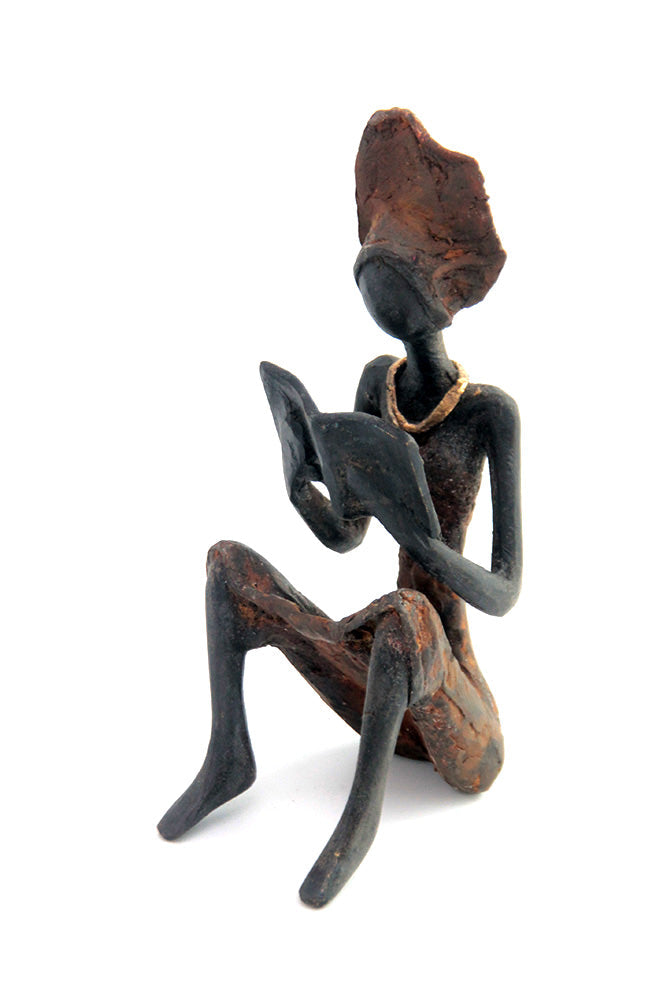Bronze assis à poser 25 cm marron n°11 Bronzes d'Afrique