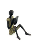 Bronze assis à poser 25 cm vert n°8 Bronzes d'Afrique
