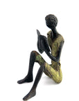 Bronze assis à poser 25 cm vert n°8 Bronzes d'Afrique