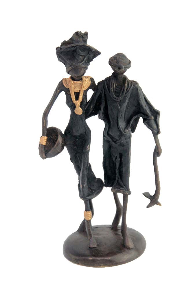 Bronze couple 20 cm noir n°4 Bronzes d'Afrique