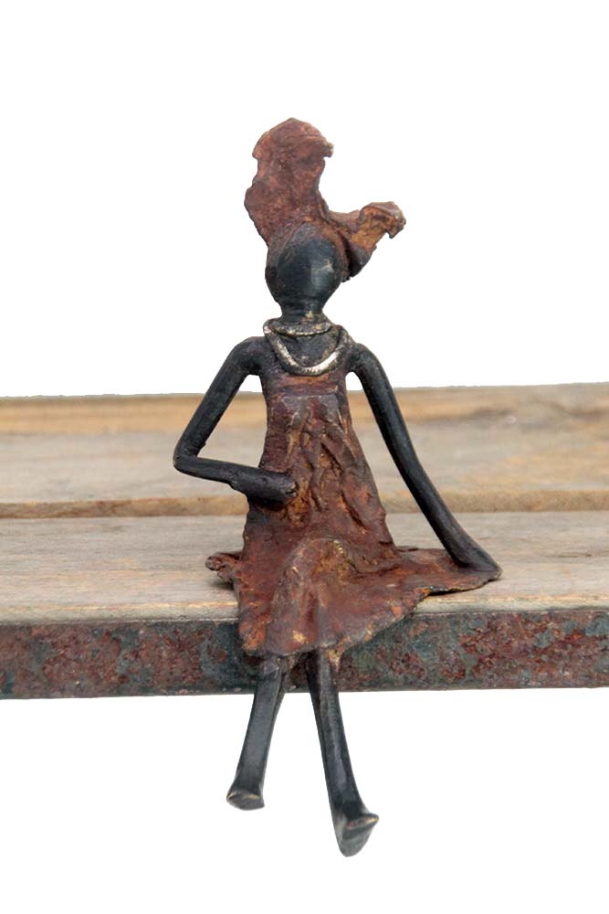 Bronze assis 15 cm marron n°16 Bronzes d'Afrique