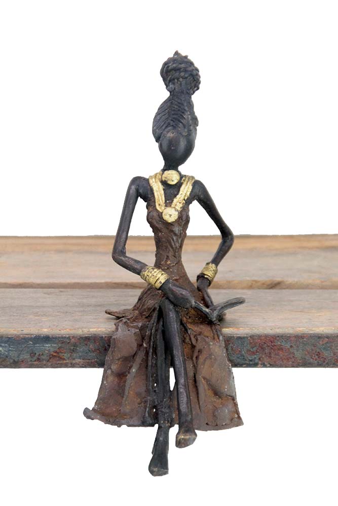 Bronze assis 20 cm marron n°6 Bronzes d'Afrique