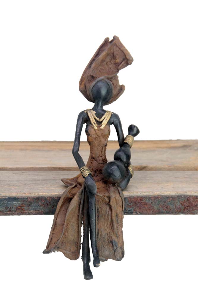 Bronze assis 20 cm marron n°8 Bronzes d'Afrique