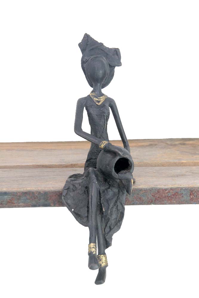 Bronze assis 25 cm noir n°2 Bronzes d'Afrique
