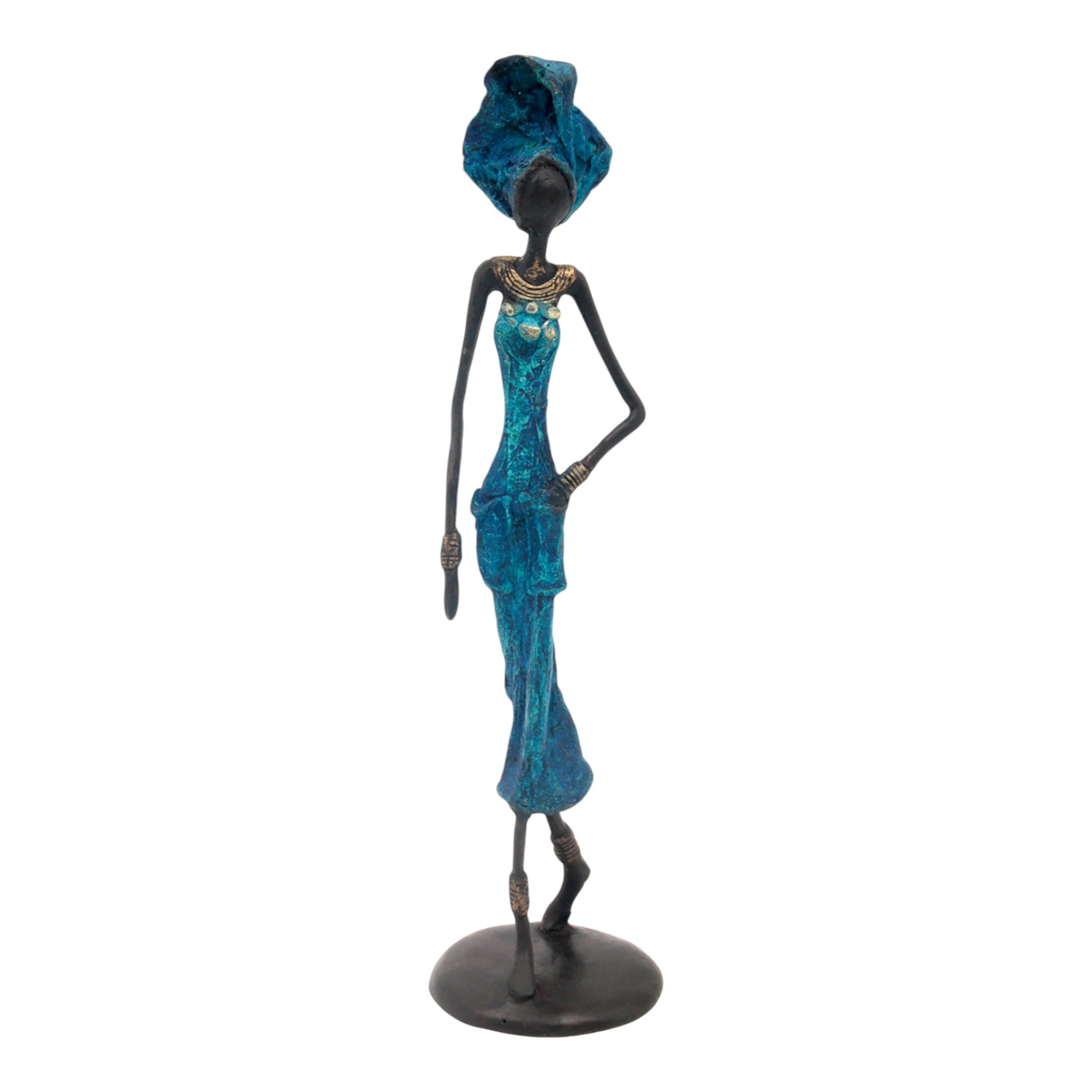 Bronze 35 cm bleu n°22 Bronzes d&#39;Afrique