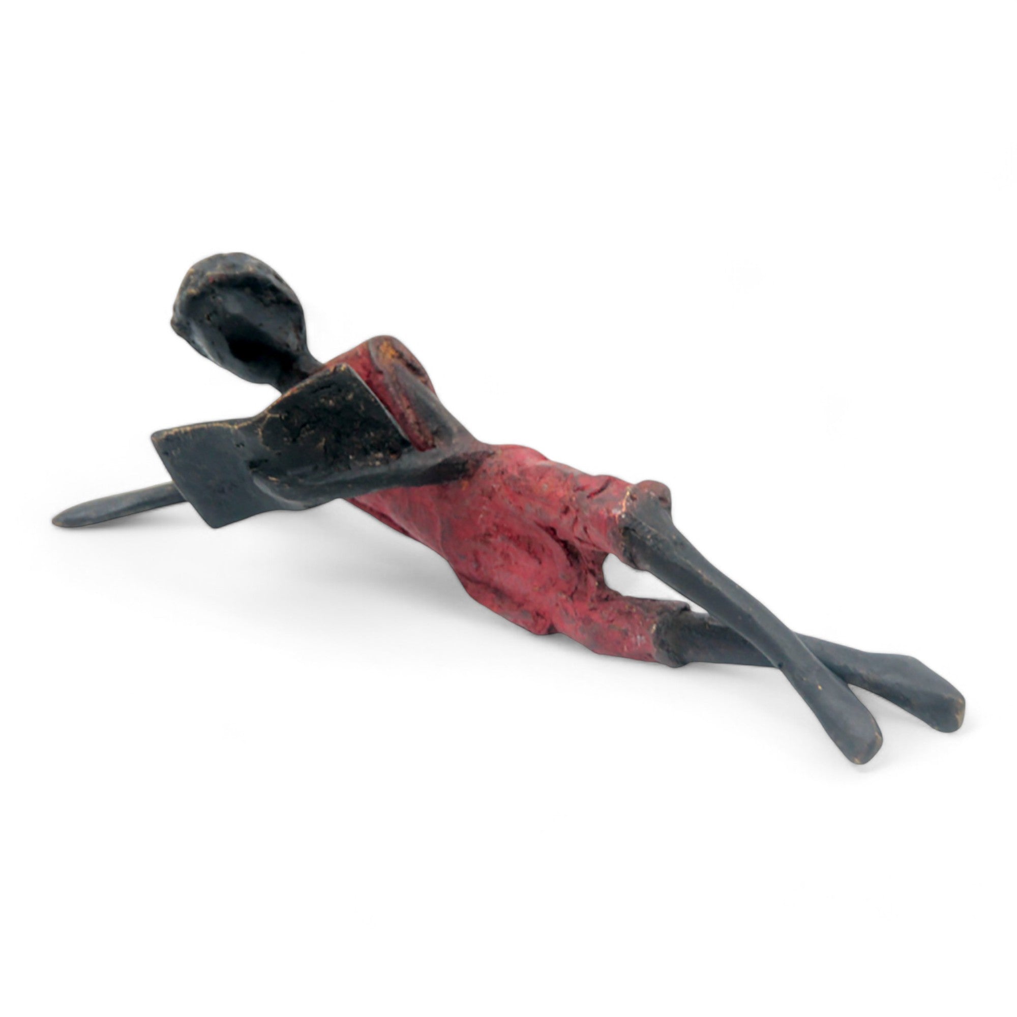 Bronze allongé 20 cm rouge n°10 Bronzes d&#39;Afrique
