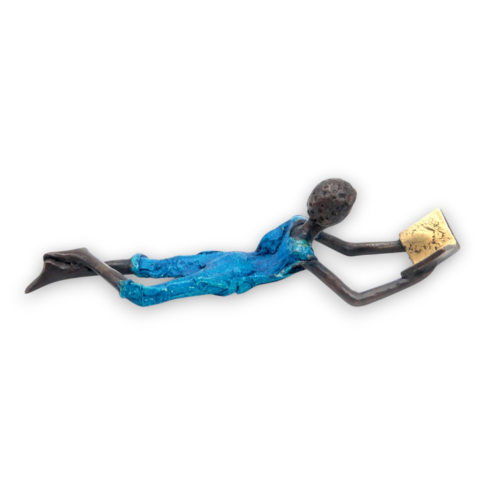 Bronze allongé 20 cm bleu n°8 Bronzes d'Afrique