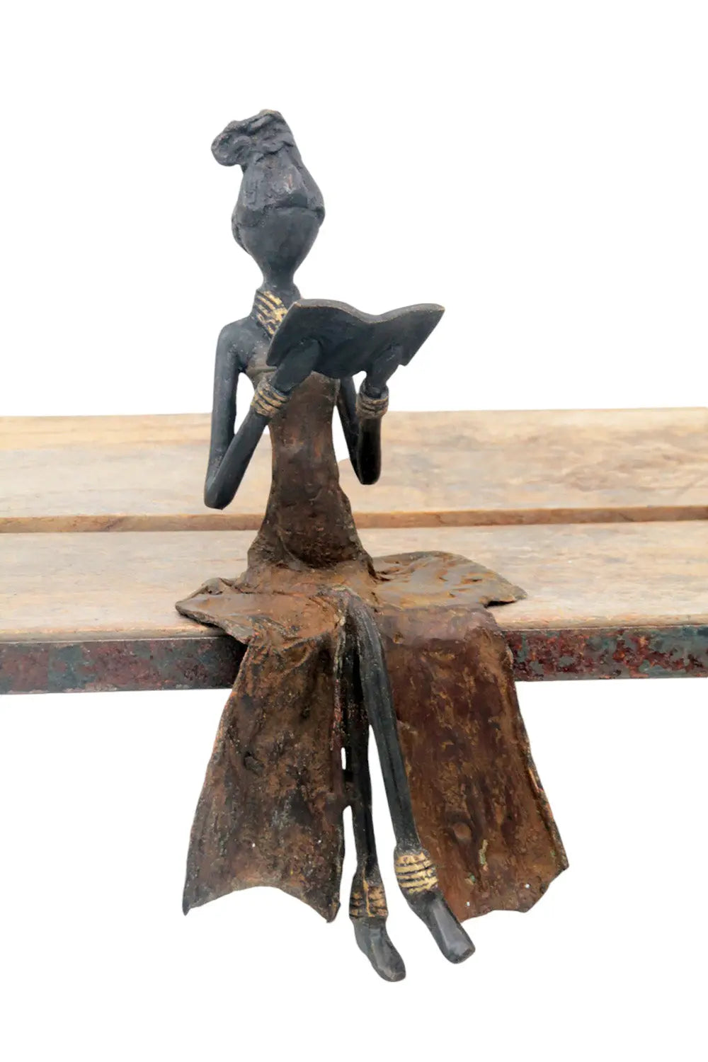 Bronze assis 25 cm marron n°5 Bronzes d&#39;Afrique
