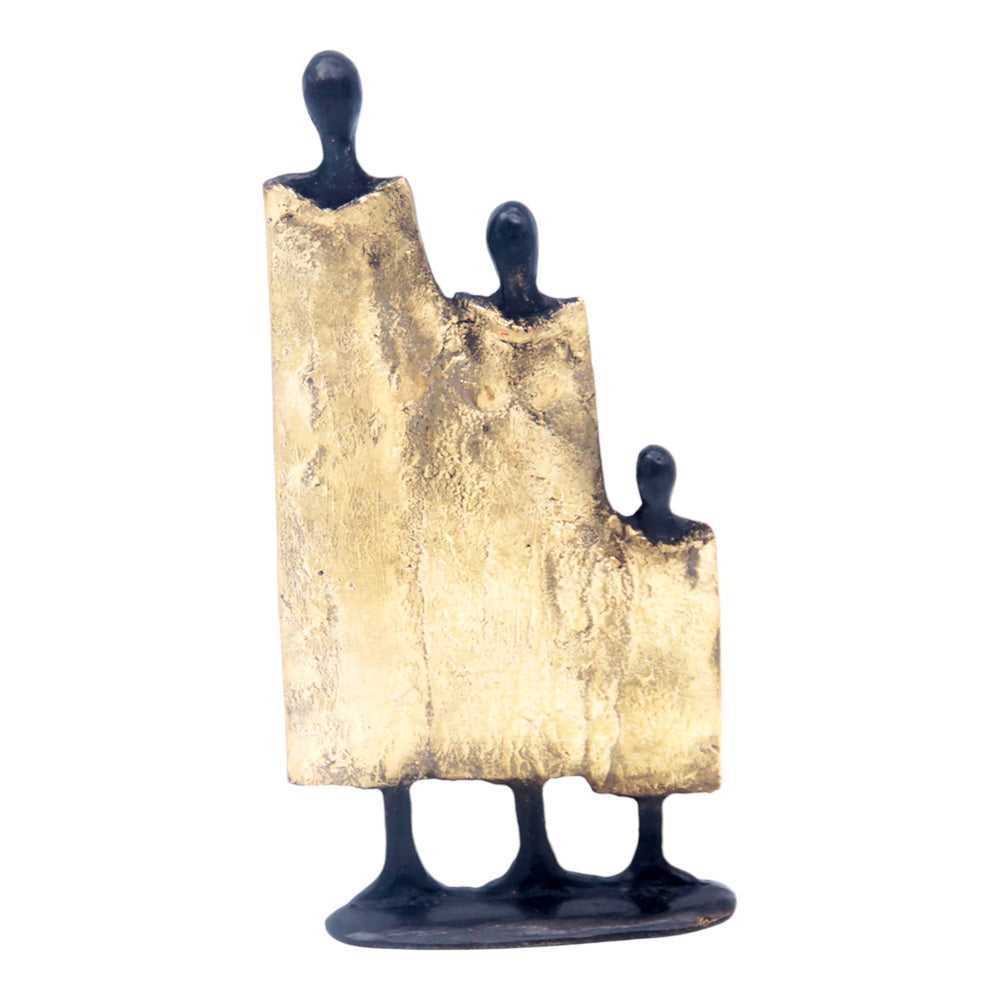 Famille 3 personnages 20 cm doré n°2 Bronzes d'Afrique