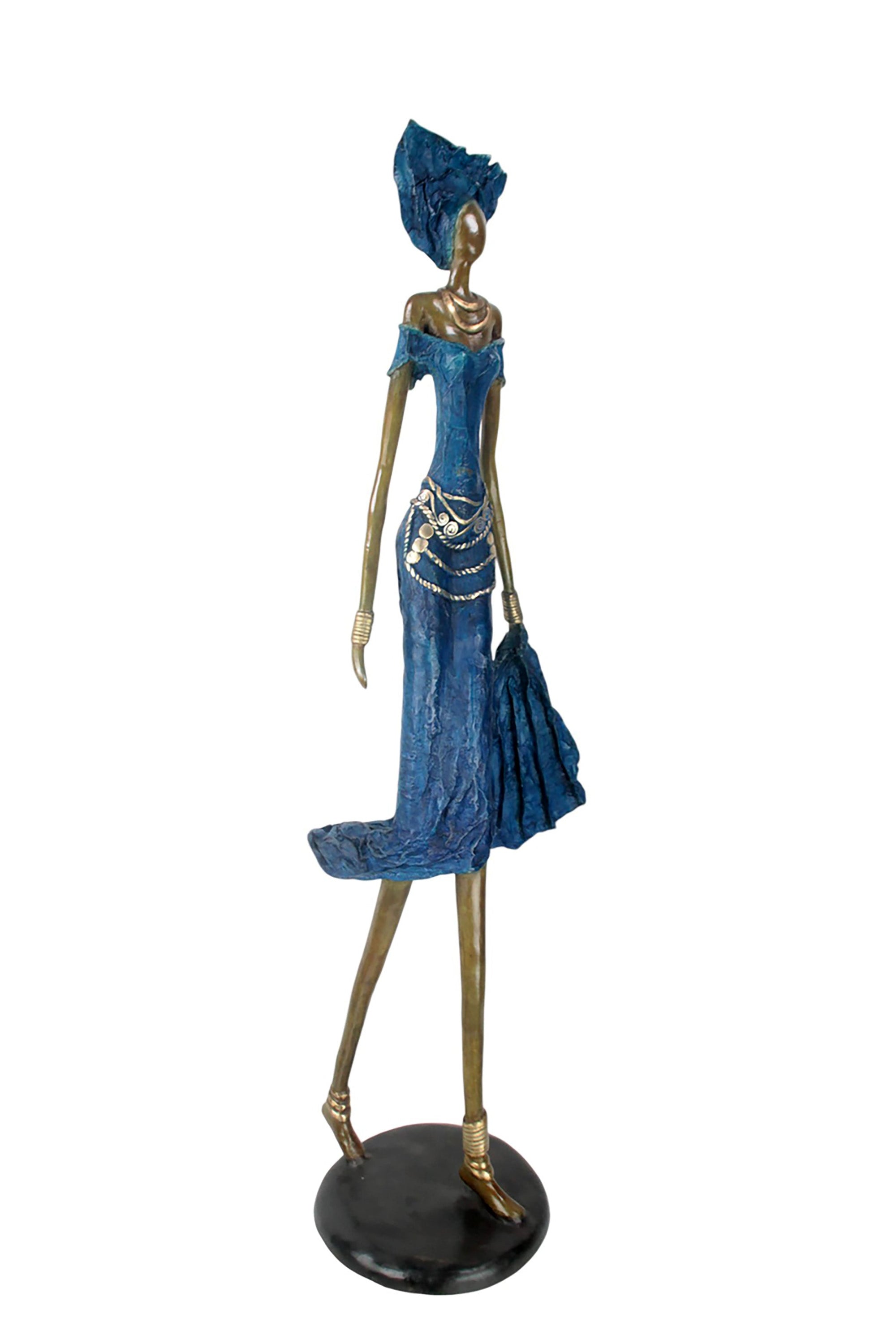 Bronze Issouf 120 cm bleu n°1 Bronzes d'Afrique