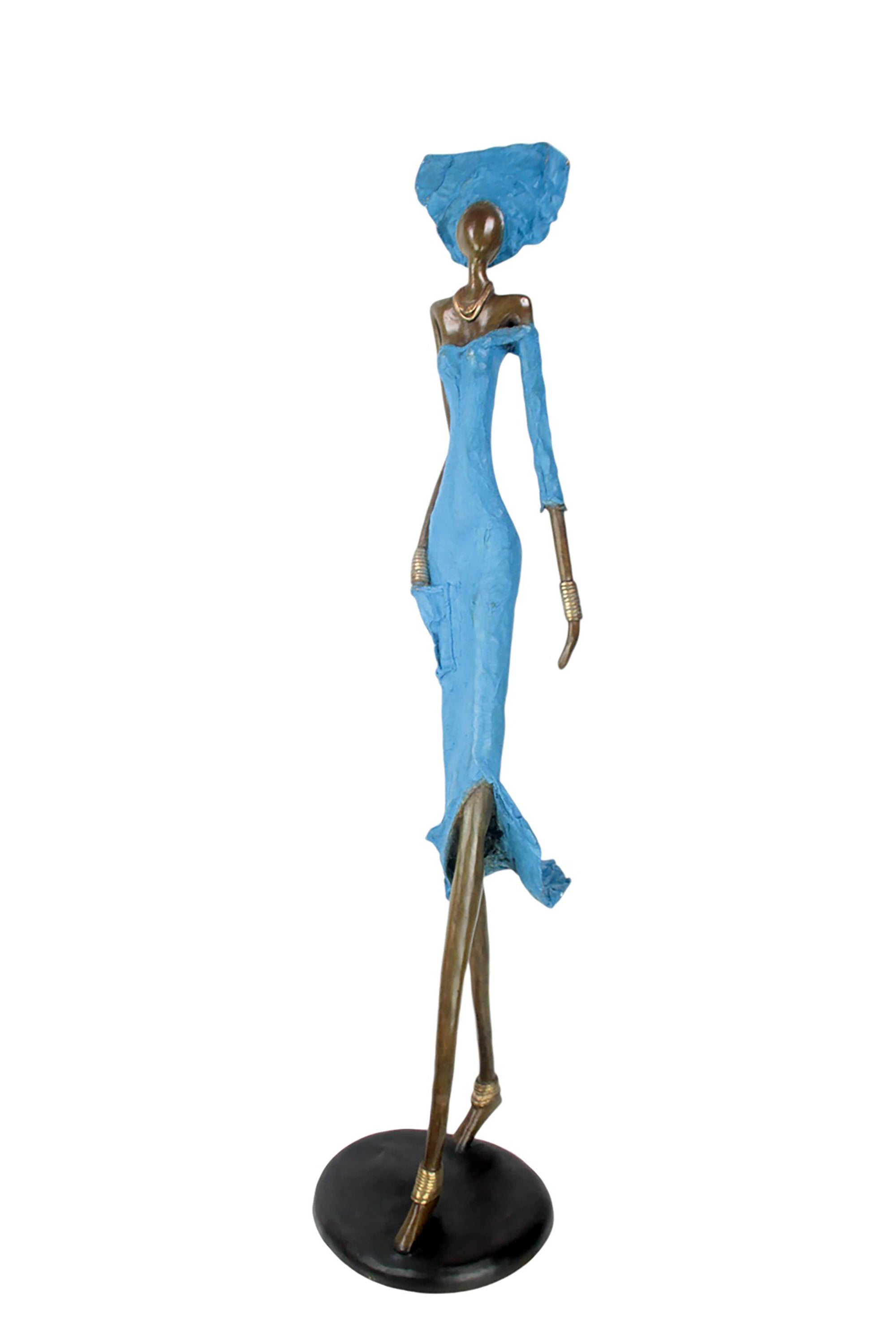 Bronze Issouf 120 cm bleu n°2 Bronzes d'Afrique