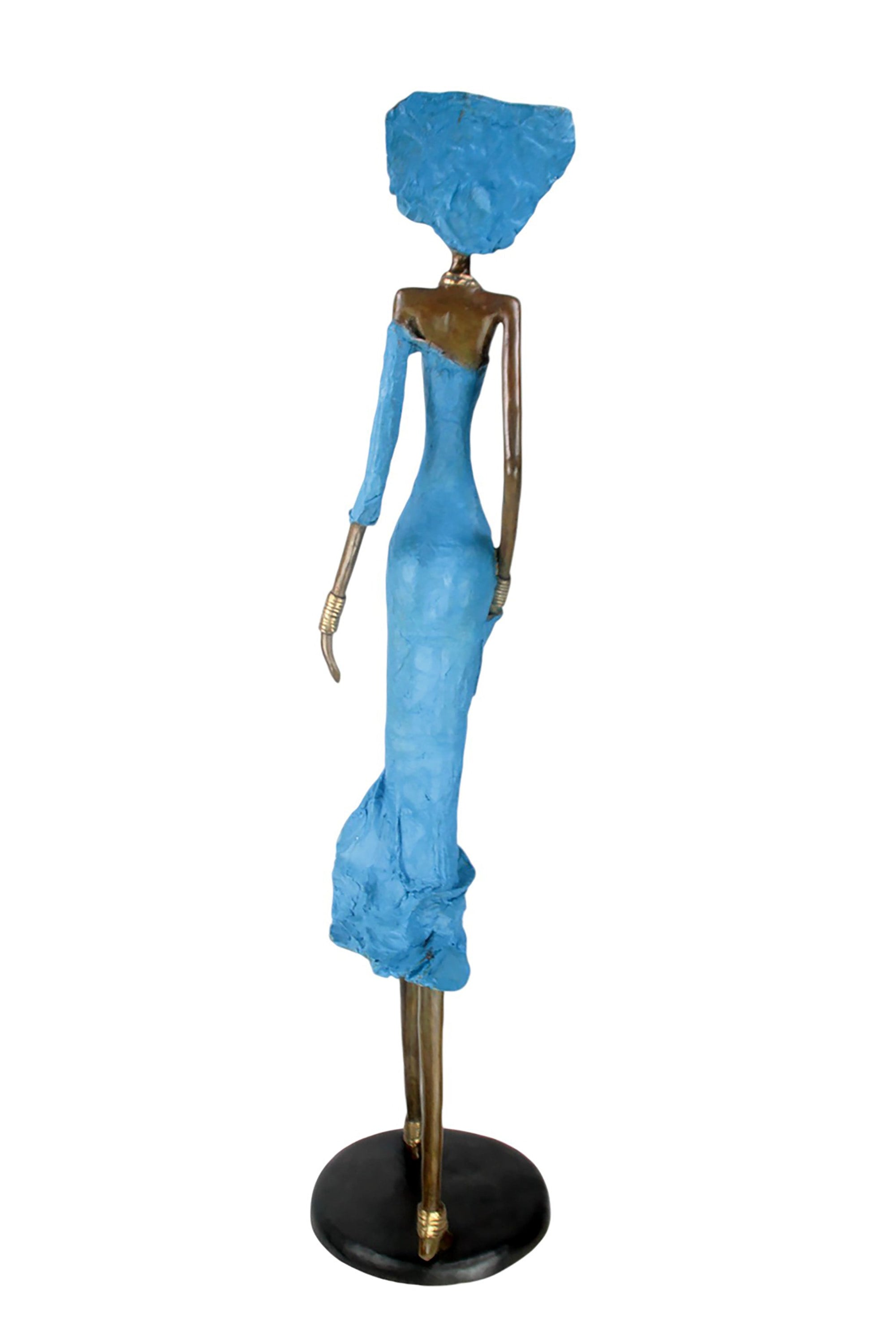 Bronze Issouf 120 cm bleu n°2 Bronzes d'Afrique